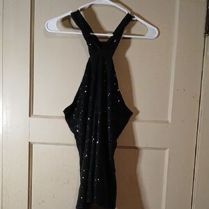 Black Sequin Halter Top NWT